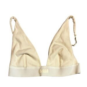 SKIMS Cotton Plunge Bralette Bone Size Small